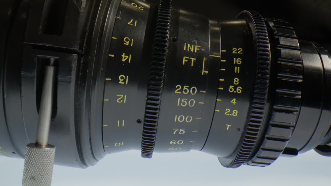 Prime photography lens with macro video close up moving around.