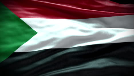 Sudan-Flaggenvideo-3D-Sudan-Flagge,-3D-Sudan-Flaggenschwenkvideo