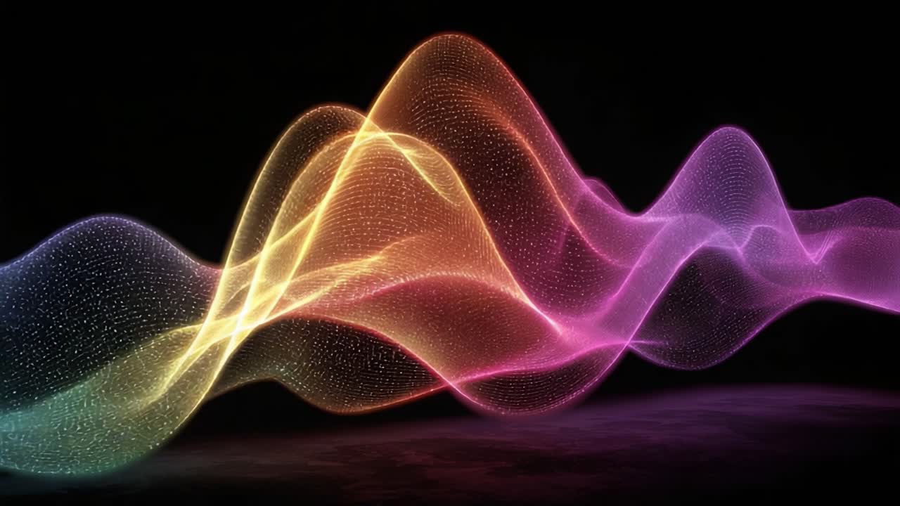 Vibrant Waves of Light: A Stunning Visual Representation of Dynamic Sound Frequencies in a Captivating Spectrum of Colors