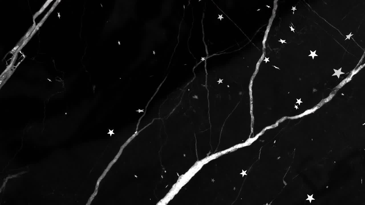 On playback bright white vein shifting, thin veins appearing, stars clustering to show texture