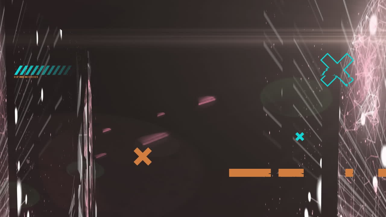 animación de formas a través de una red de conexiones sobre fondo negro