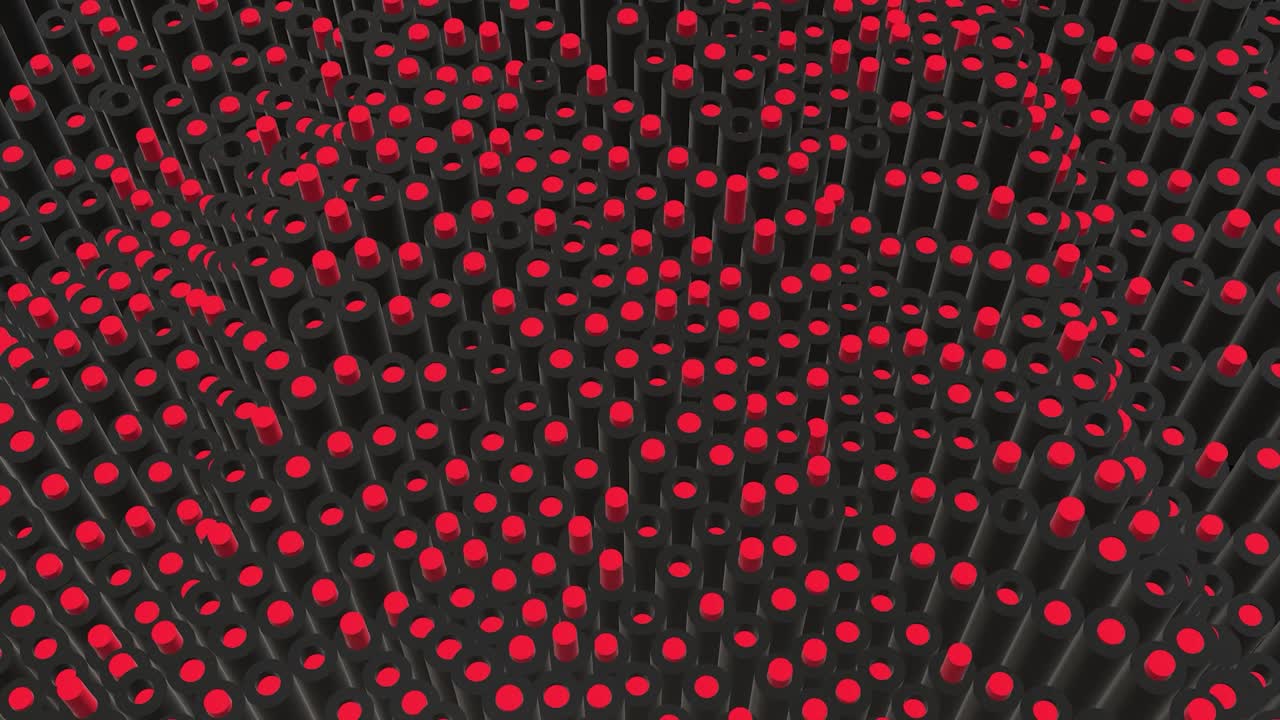 빨간색과 검은색 원을 가진 추상적인 기하학적 패턴