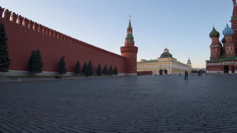 red square, moscow: a view of the kremlin and st. basil's cathedral