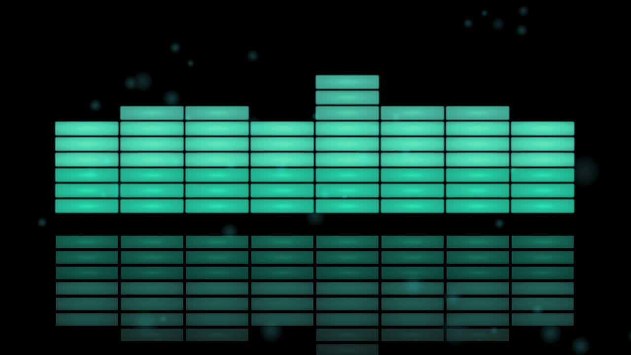 파란색 그래픽 이라이저를 중심으로 회전하는 입자