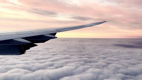amanecer o atardecer sobre nubes desde el aire en 4k