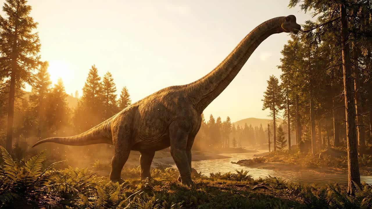 Brontosauro nel suo habitat naturale