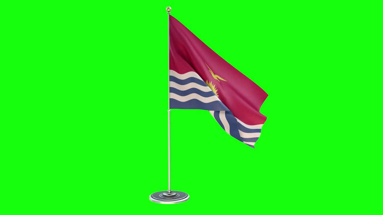 크로마 키를 가진 기둥에 흔들리는 발의 키리바티 3d 일러스트레이션