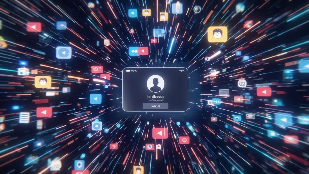 Dynamic Visualization of Digital Interactions: A Burst of Social Media Icons Surrounding a User Profile in a Virtual Environment