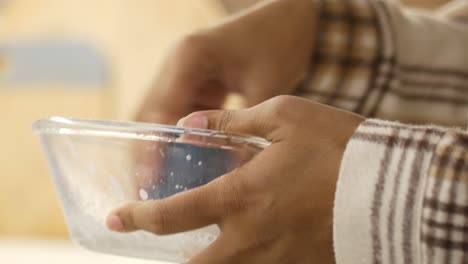 washing a bowl