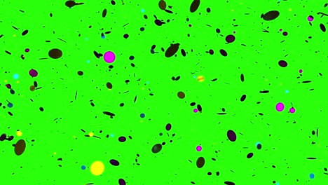 3d render of falling confetti on a green background. mary christmas and happy new year background animation.
