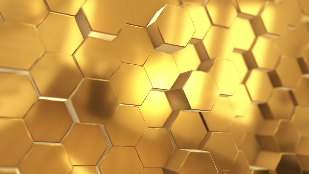 Fundo com Padrão Hexagonal Dourado