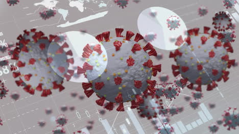 animation of covid 19 cells over statistics and data processing