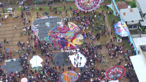 festival of the giant kites at sumpango at guatemala, aerial