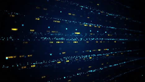 4k 3d wall of lines structure geometric shapes and particles loop animation abstract blue motion