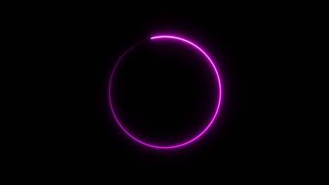 el círculo rosa eléctrico gira sobre un fondo negro.