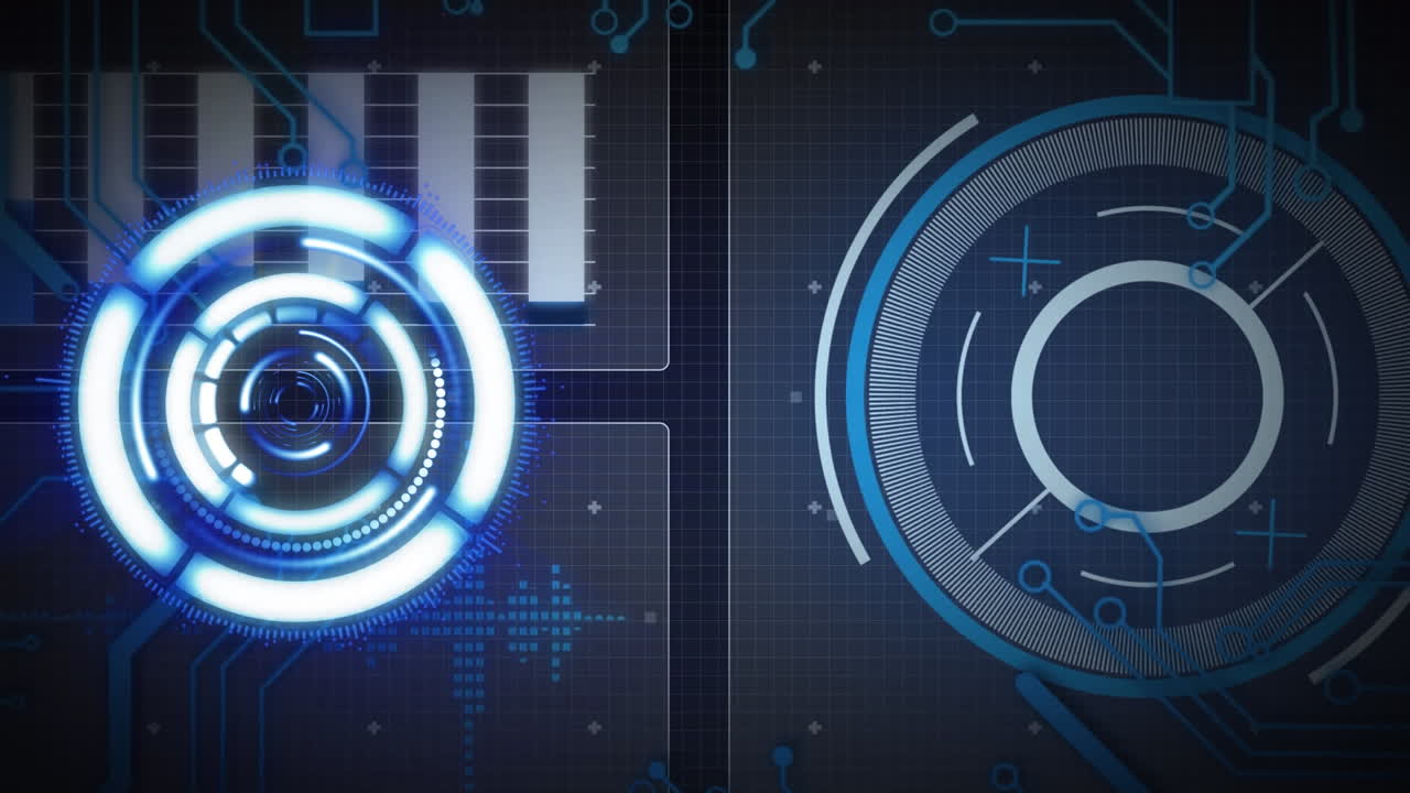 animación del escaneo del alcance y el procesamiento de datos en pantallas