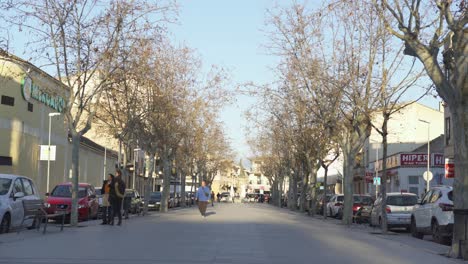 sunny day in a european town