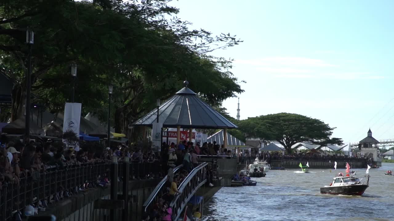 Traditional Long Boat Race Held At Kuching Water Front Every Year