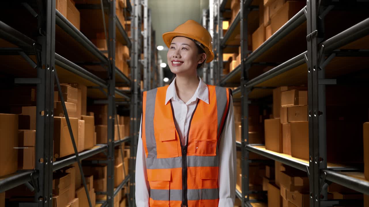 trabajador de almacén en una instalación de almacenamiento
