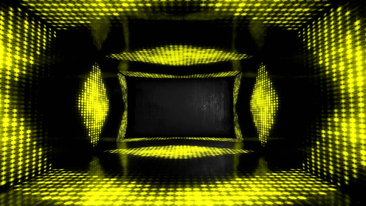 Luci al neon viola incandescenti su palco 4K - Video stock in loop