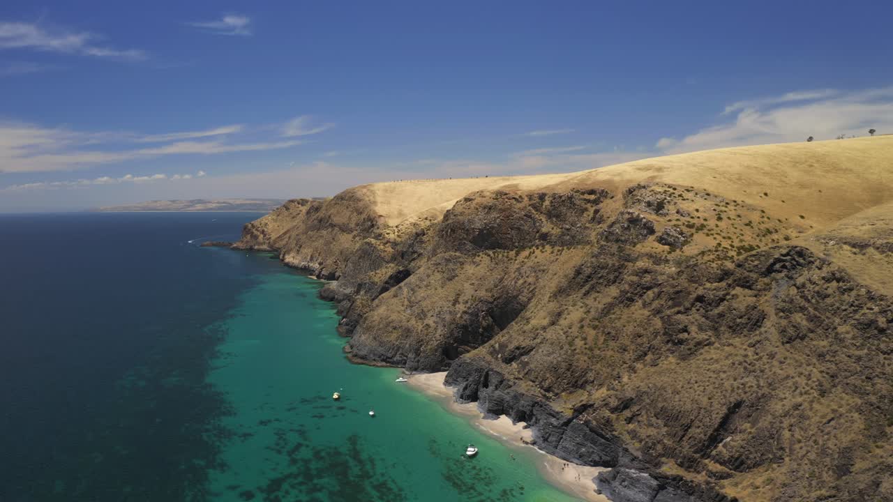 vista aérea de la costa de la península de fleurieu, en el sur de australia