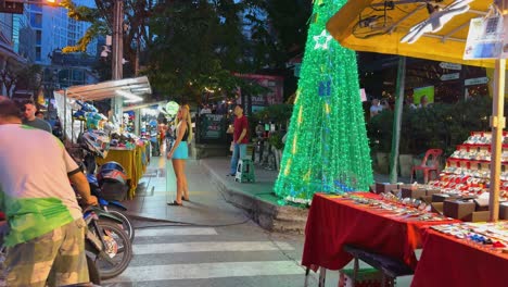 exploring vibrant street market stalls at night