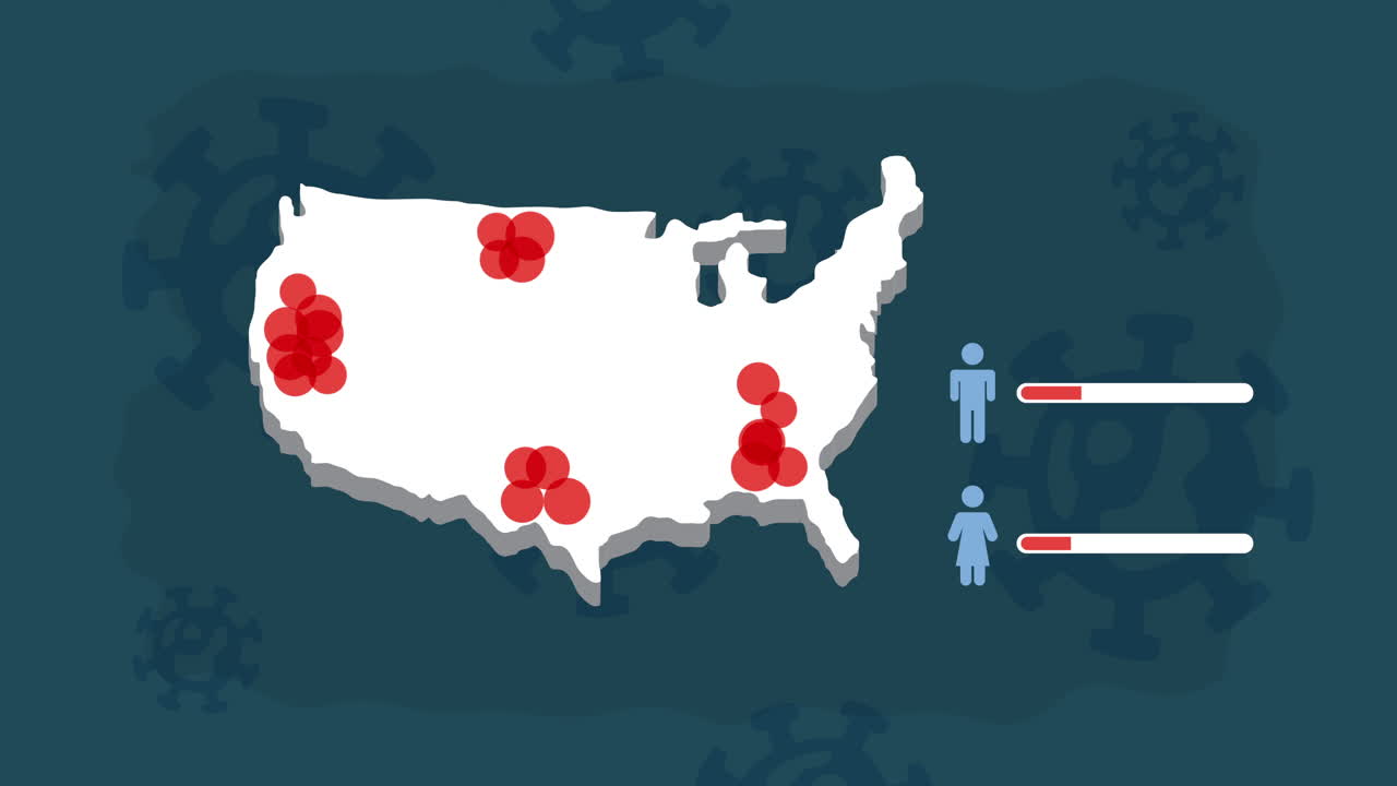 us covid-19 감염 지도 및 데이터 시각화