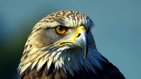 a close up of an eagle looking at the camera