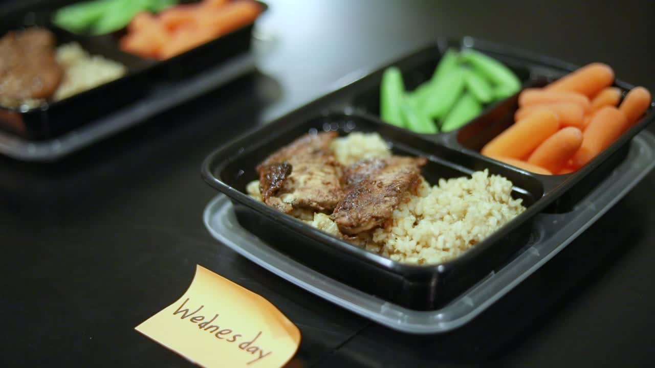 某人正在進行每週膳食計劃的慢動作拍攝