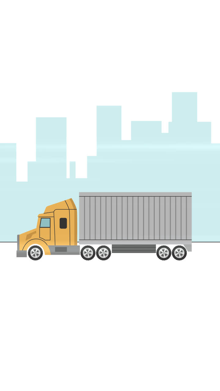 An animation of a Flat design╬o├╢┬╝Γoe£├¡transport truck