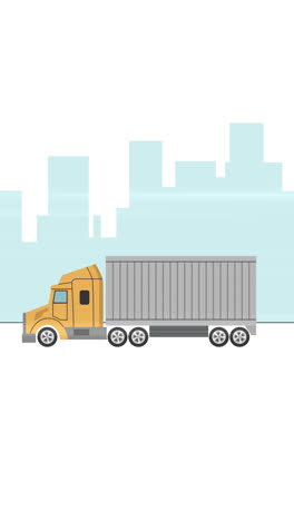 an animation of a flat design╬o├╢┬╝γoe£├¡transport truck