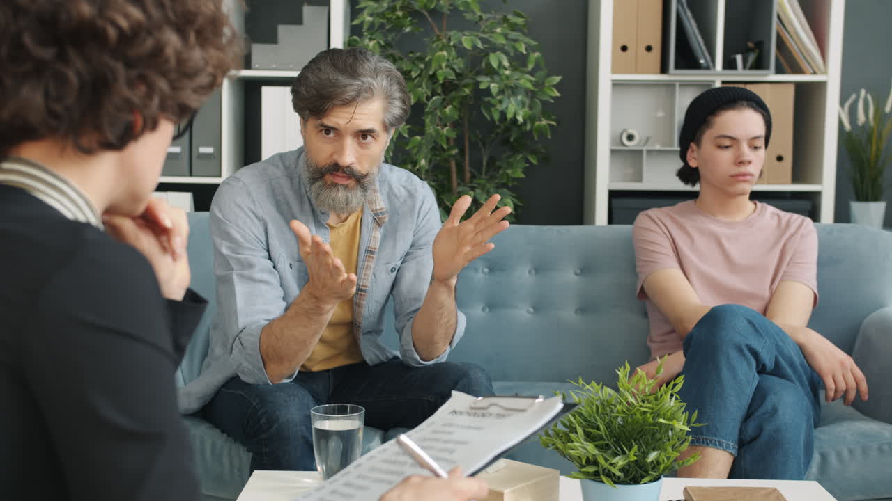 sesión de terapia familiar