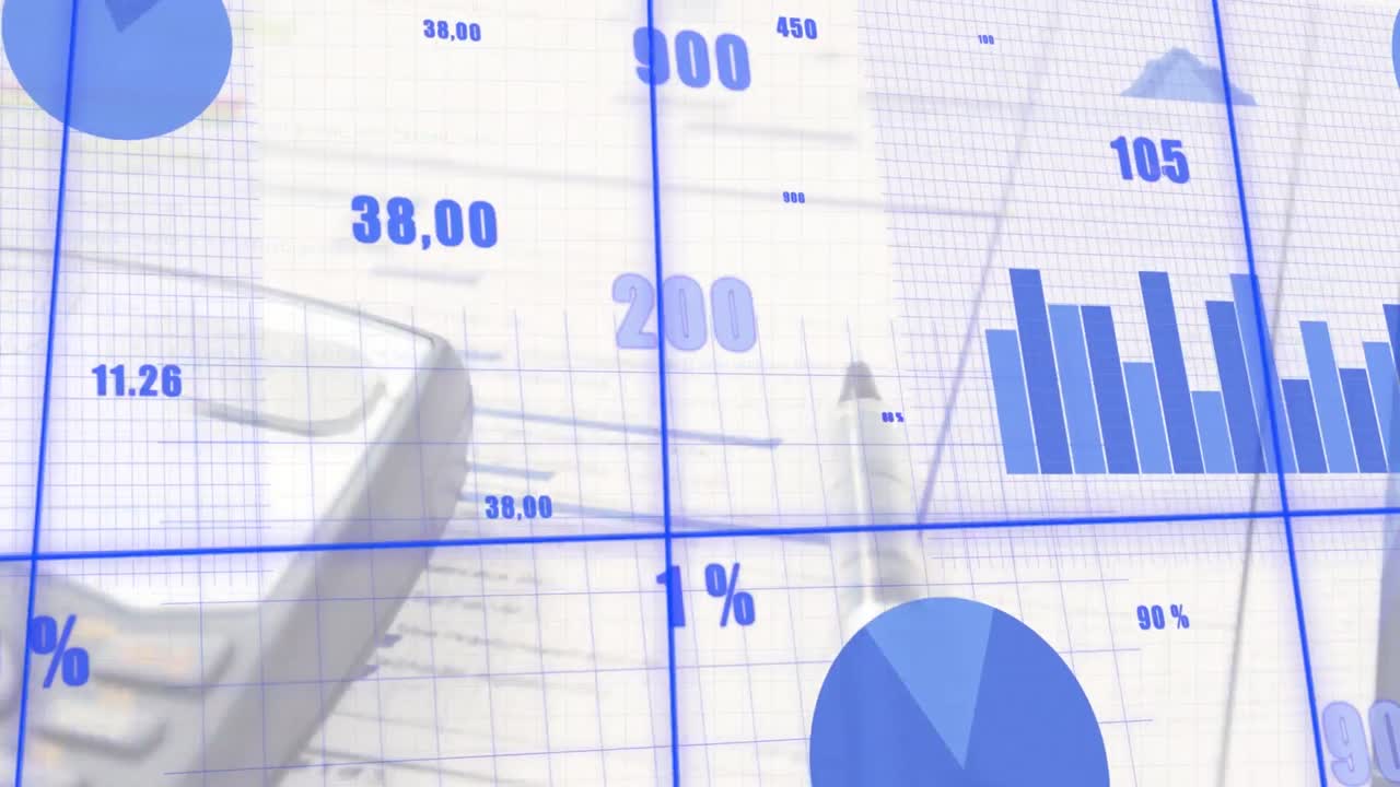 Animation af finansiel databehandling over cirkler