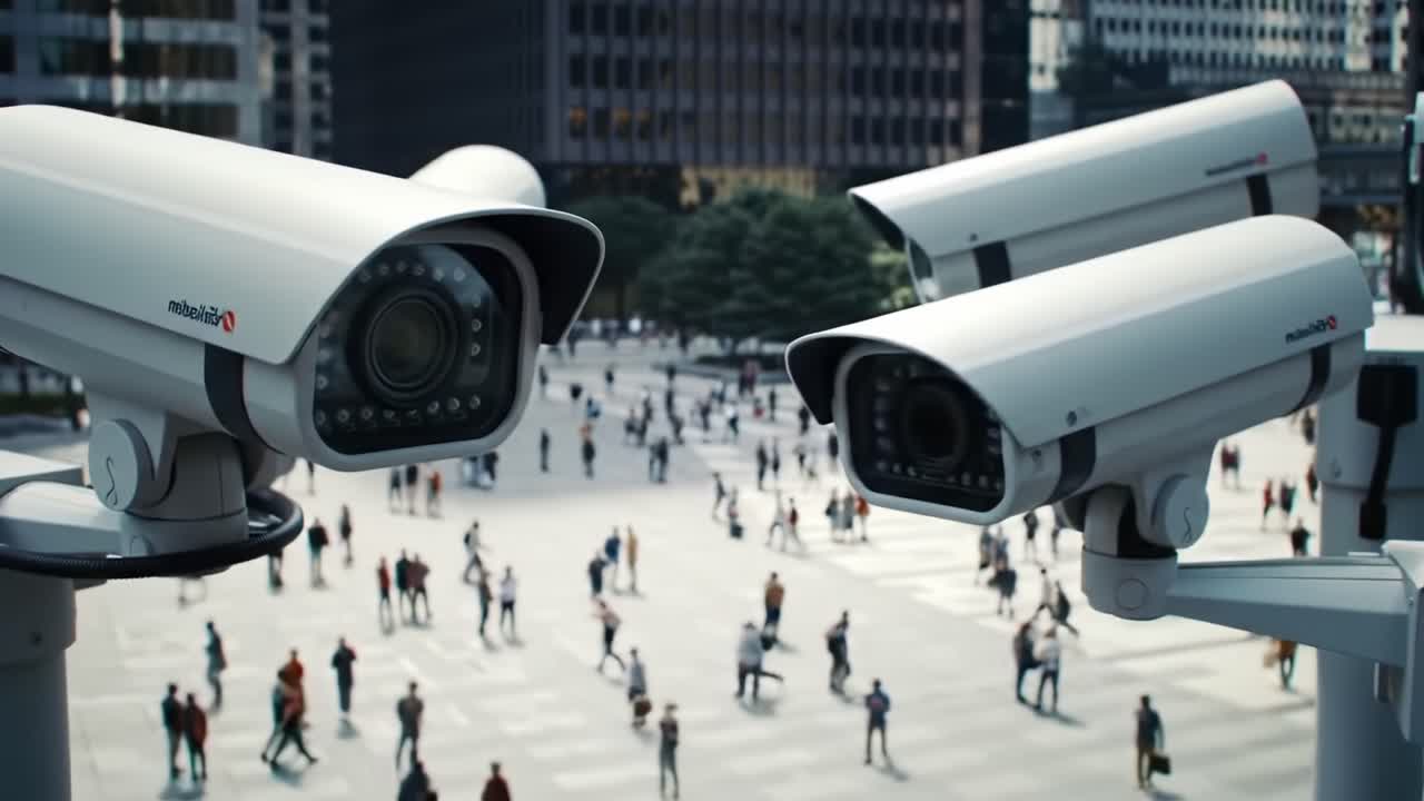 Surveillance Perspectives: A Look at City Life Captured by Security Cameras Monitoring Public Spaces in a Bustling Urban Environment