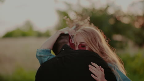 positive young handsome man supporting woman 1