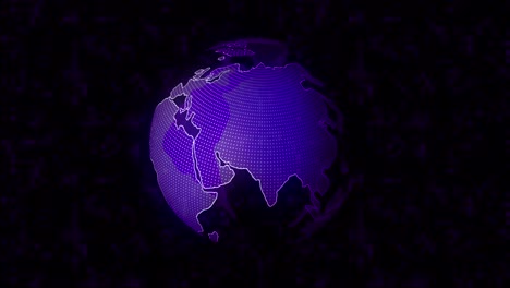 gráfico de globo terrestre digital púrpura