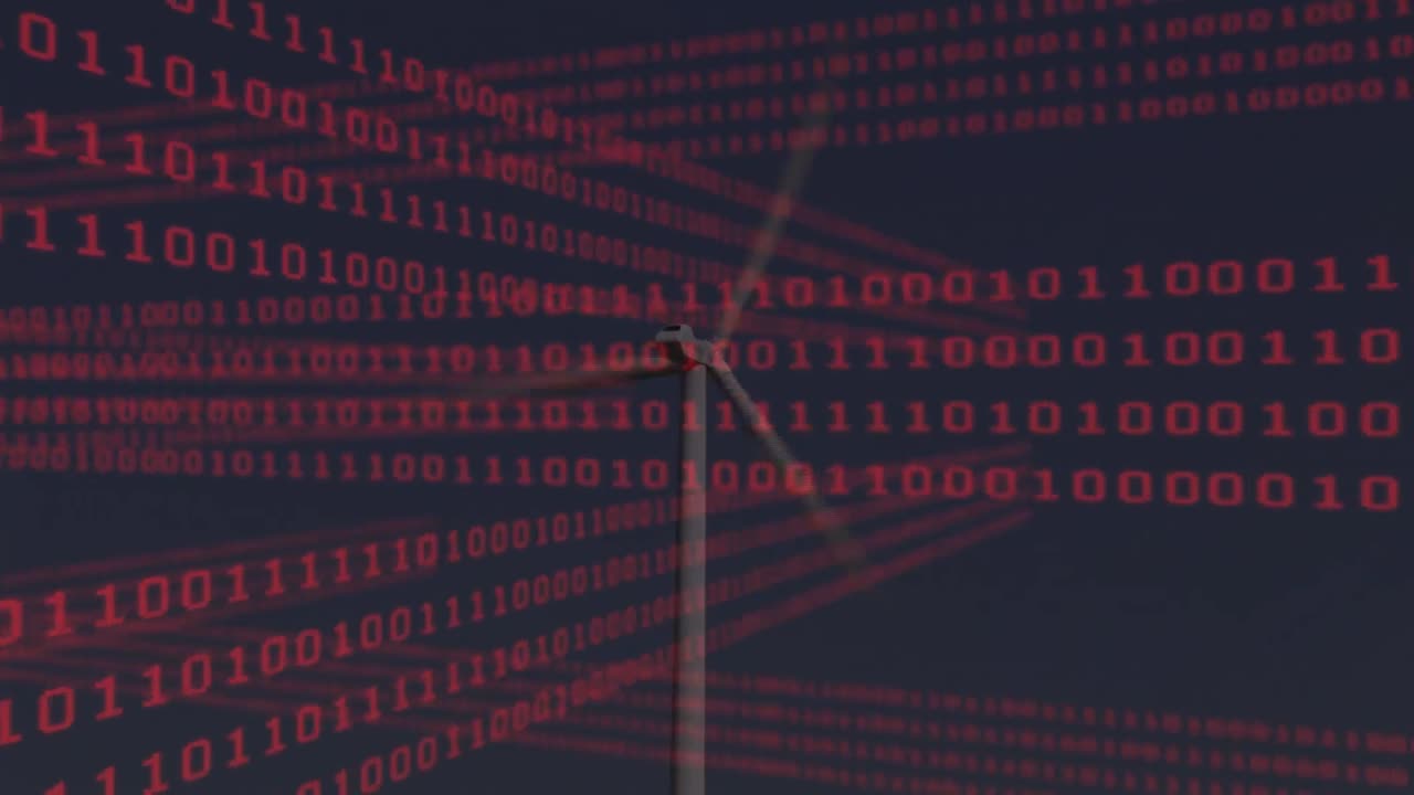 animación del procesamiento de datos sobre la turbina eólica
