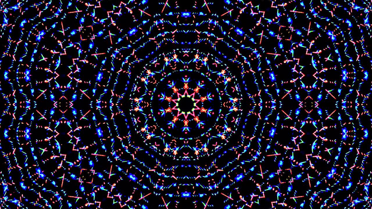hermoso caleidoscopio abstracto que brilla, una luz radiante que regula los movimientos sutiles