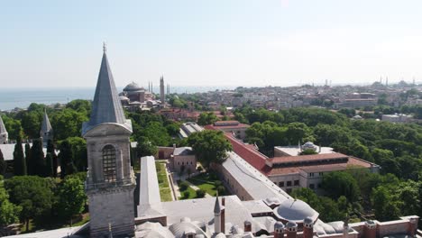 hagia sophia mosque , aerial 4k drone video