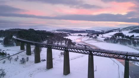 findhorn viaduct in winter spanning across the findhorn river near inverness