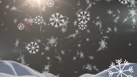 animation of snow falling over dark background