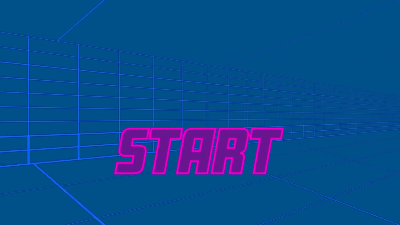 animación del comienzo en espacio azul con líneas