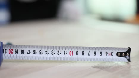 close-up view of a tape measure