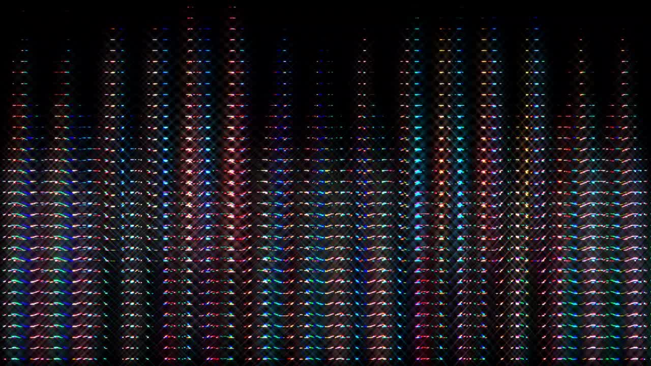 líneas brillantes que establecen el movimiento de la onda, coloridas, sobre un fondo negro