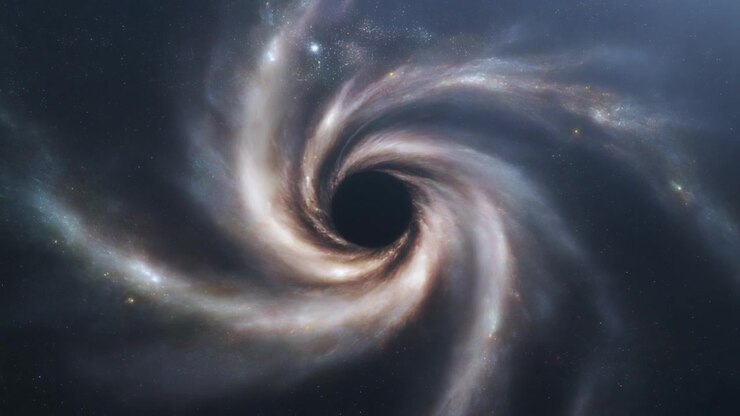 Supermassive Black Hole Swirling in Deep Space