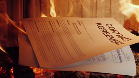 burning documents in the fireplace 4k video