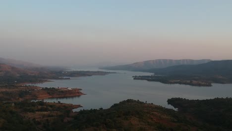 aerial footage from india | natural | sunset | nature | sun | water resource