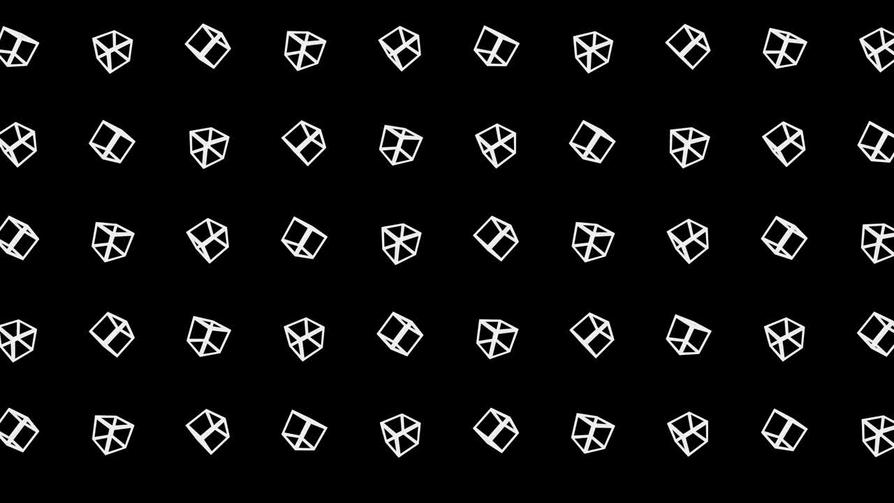 patrón de cubo geométrico. baile de cubo. animación de bucle de símbolo de negocio. diseño de red de negocios.