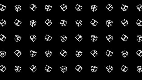 patrón de cubo geométrico. baile de cubo. animación de bucle de símbolo de negocio. diseño de red de negocios.