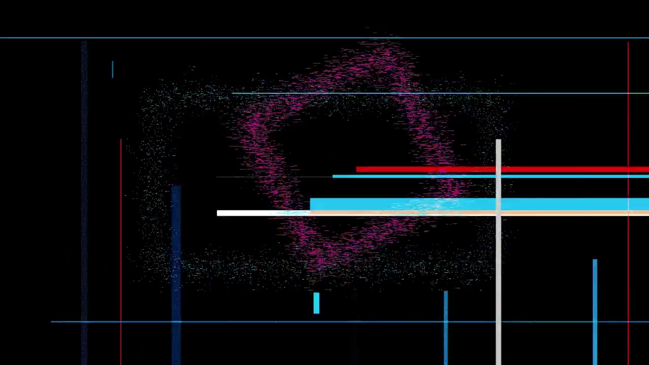 Abstract Motion Graphics with Glitch Effect and Geometric Lines